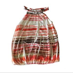 Charlotte Russe Orange and Brown Silky Haltertop